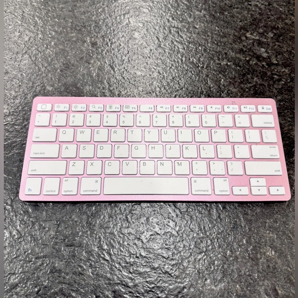 Pink and White Wireless Keyboard
